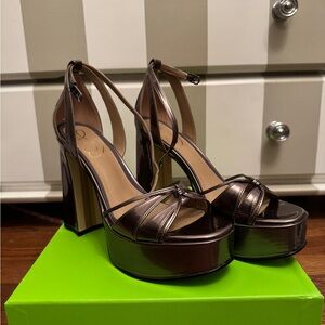 Sam Edelman Elegant Gunmetal Platform Heels